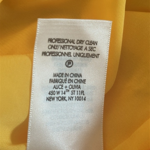 Alice and Olivia Karena Mini Babydoll Dress Golden Rod Sz 8 NWOT Party Yellow - Picture 12 of 15